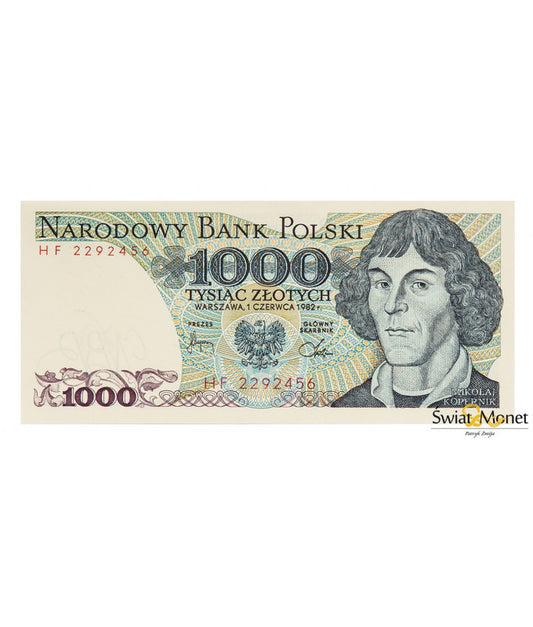 1000 zł Mikołaj Kopernik 1982 seria HF UNC