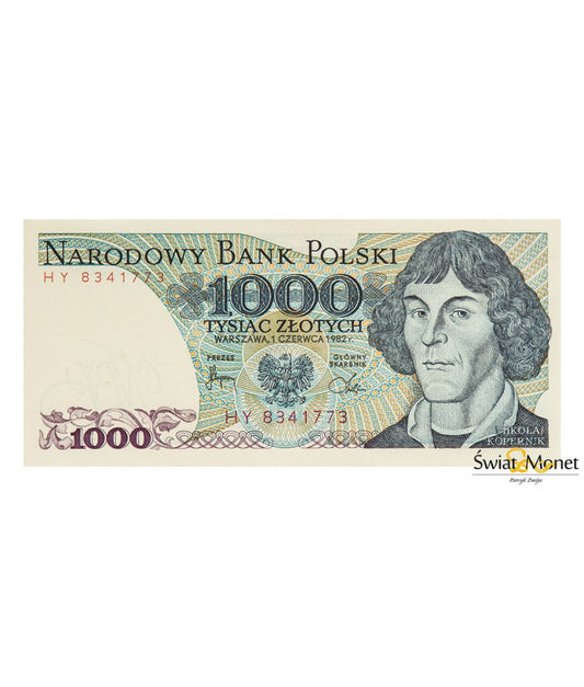 1000 zł Mikołaj Kopernik 1982 seria HY UNC
