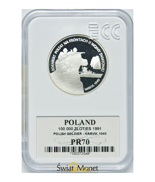200 000 zł żołnierz na frontach - Narvik 1991 GCN PR70