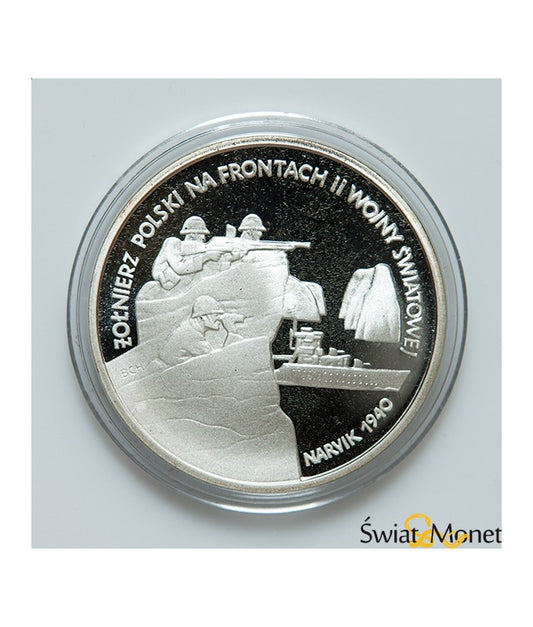 100 000 zl 1991 żołnierz na frontach Narvik