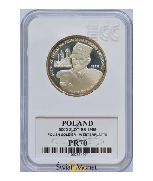 5000 zl żołnierz na frontach - Westerplatte 1989 GCN PR70
