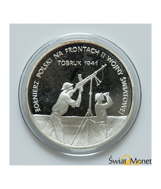 100 000 zl 1991 żołnierz na frontach Tobruk