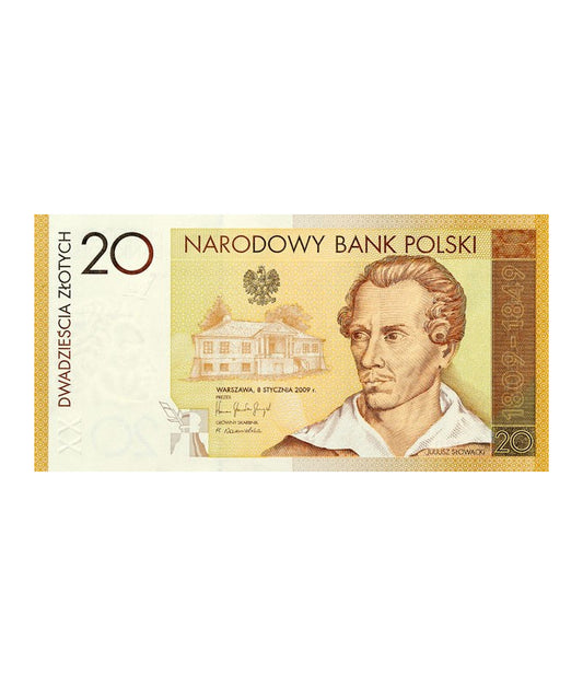 20 zł 200. rocznica urodzin Juliusza Słowackiego 2009
