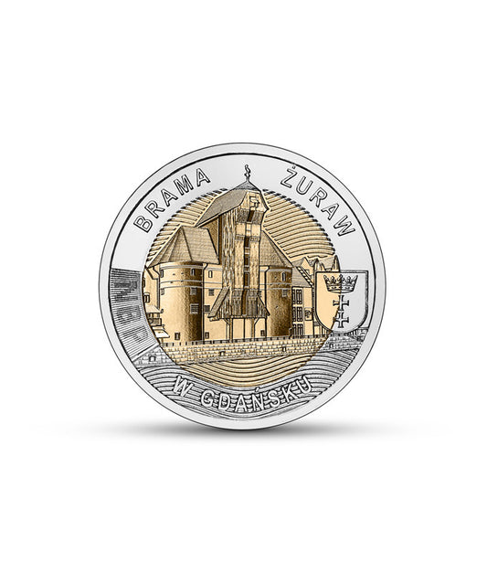 Moneta okolicznościowa 5 zł Brama Żuraw w Gdańsku - 2021
